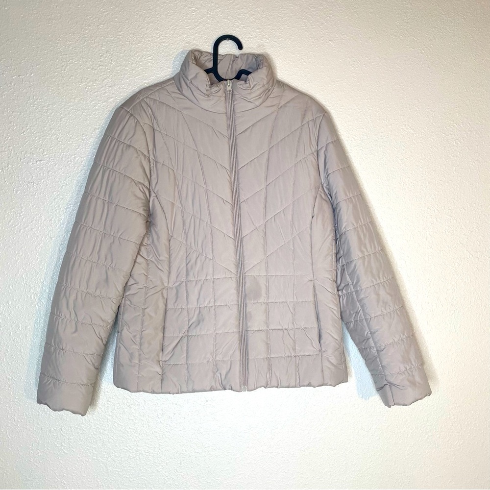 Simply Styled for everybody by Sears gray quilted polyester coat jacket size L